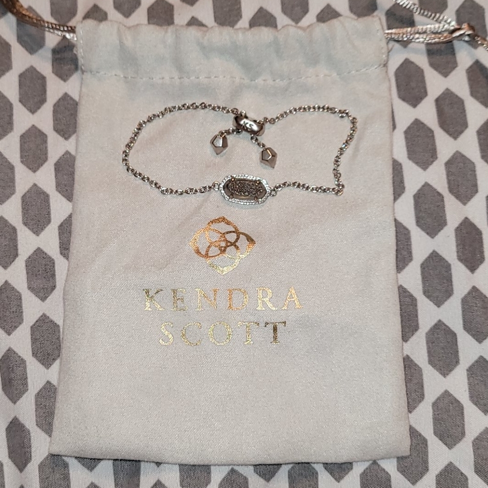 Elaina Silver Chain Bracelet in Platinum Drusy